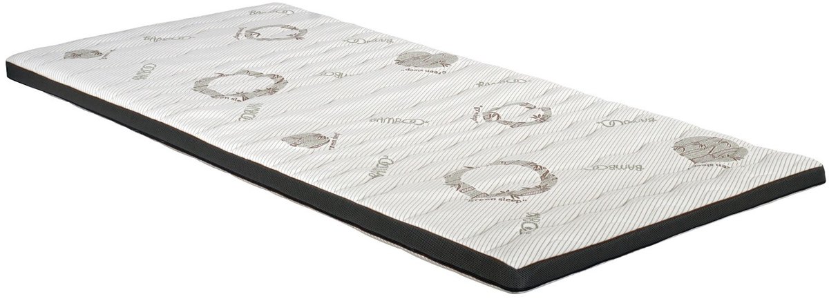 MatrasDirect topdekmatras Traagschuim NASA Bamboo Intense luxe - 100x220 - 7 cm dik - Anti-Allergie - Afritsbare en wasbare hoes Wit