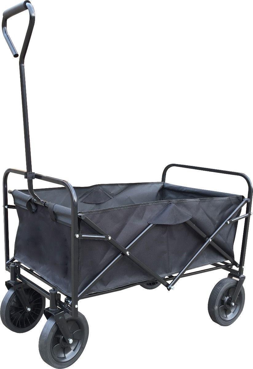 FEDEC Opvouwbare Bolderkar - Tot 75KG - PVC wielen - Zwart