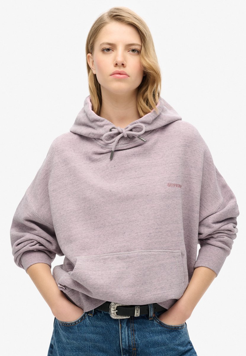 Superdry Essential Logo Overdyed hoodie Dames Hoodies Roze