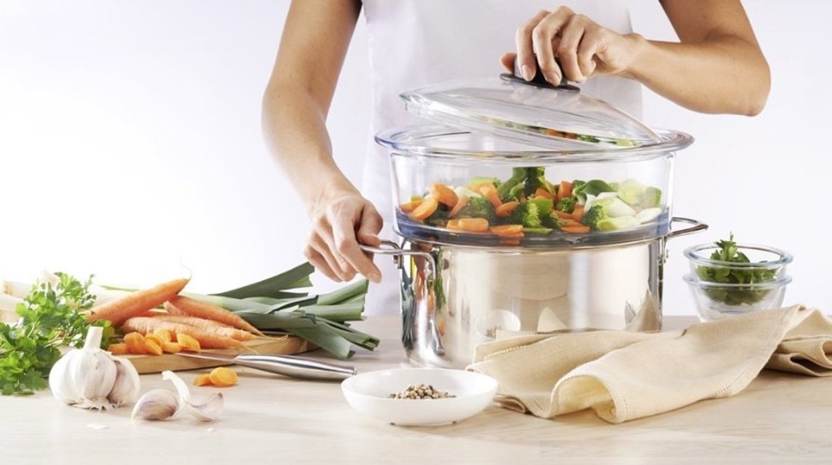 Stoommand Met Deksel - Ø20 cm - Pyrex — cadeau in Kookcadeaus - foto 3