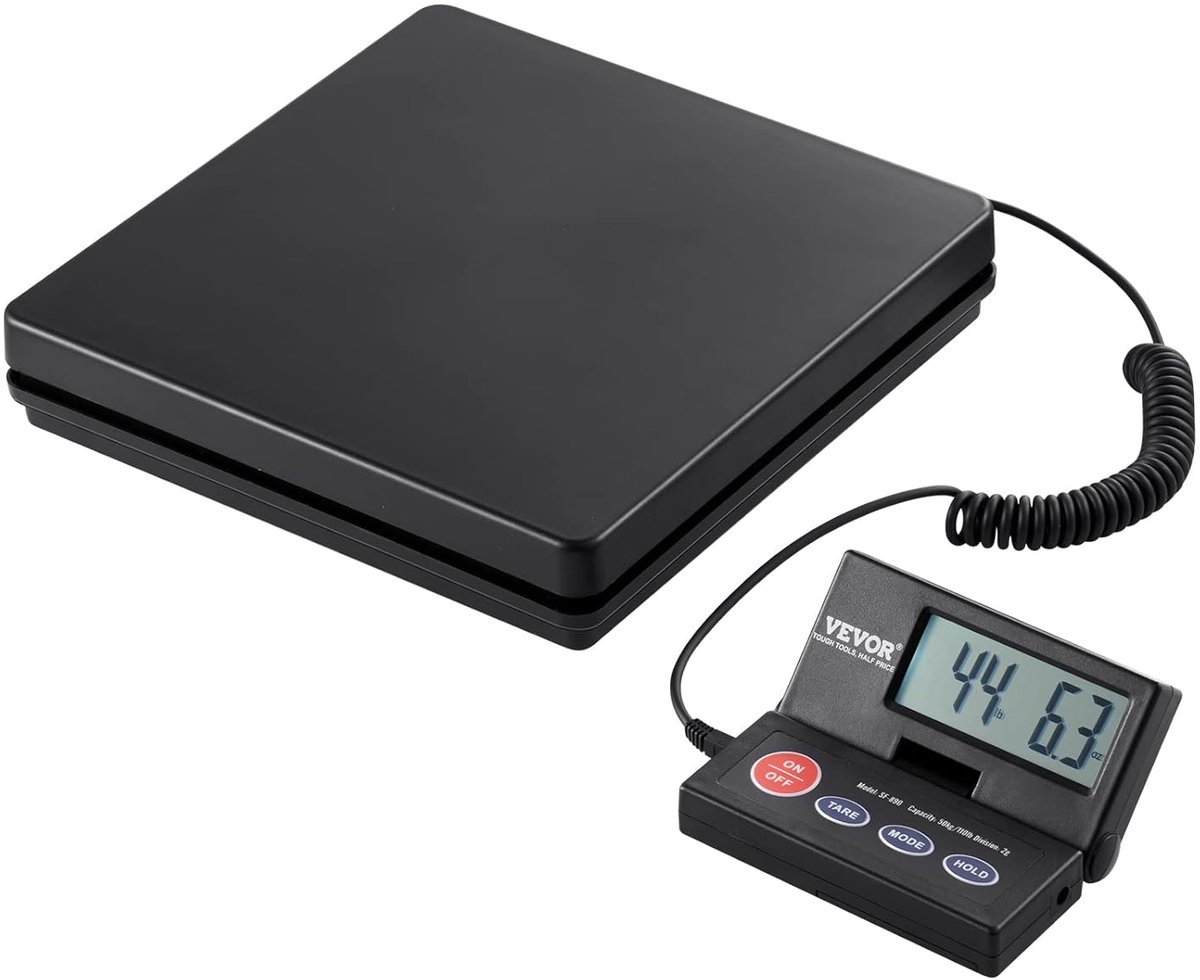 Digitale verzendweegschaal - Nauwkeurige metingen tot 50 kg, inklapbaar LCD-display, AC/DC voeding