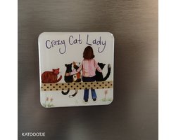 Katdootje - Magneet - Crazy cat lady