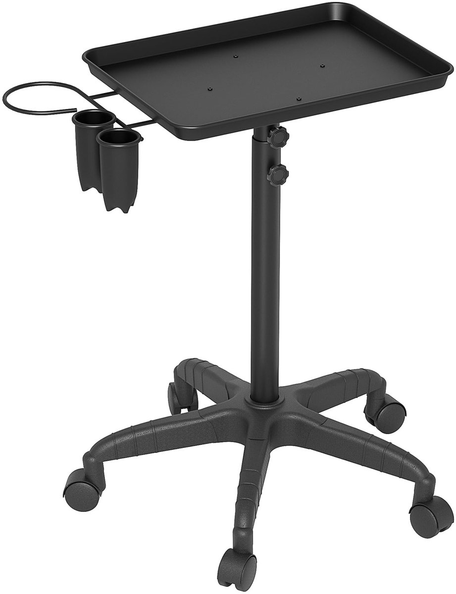 NAIZY kappers trolley trolley op wielen salon trolley salon trolley met plank in hoogte verstelbare cosmetische trolley dienblad trolley voor kapsalon spa schoonheid