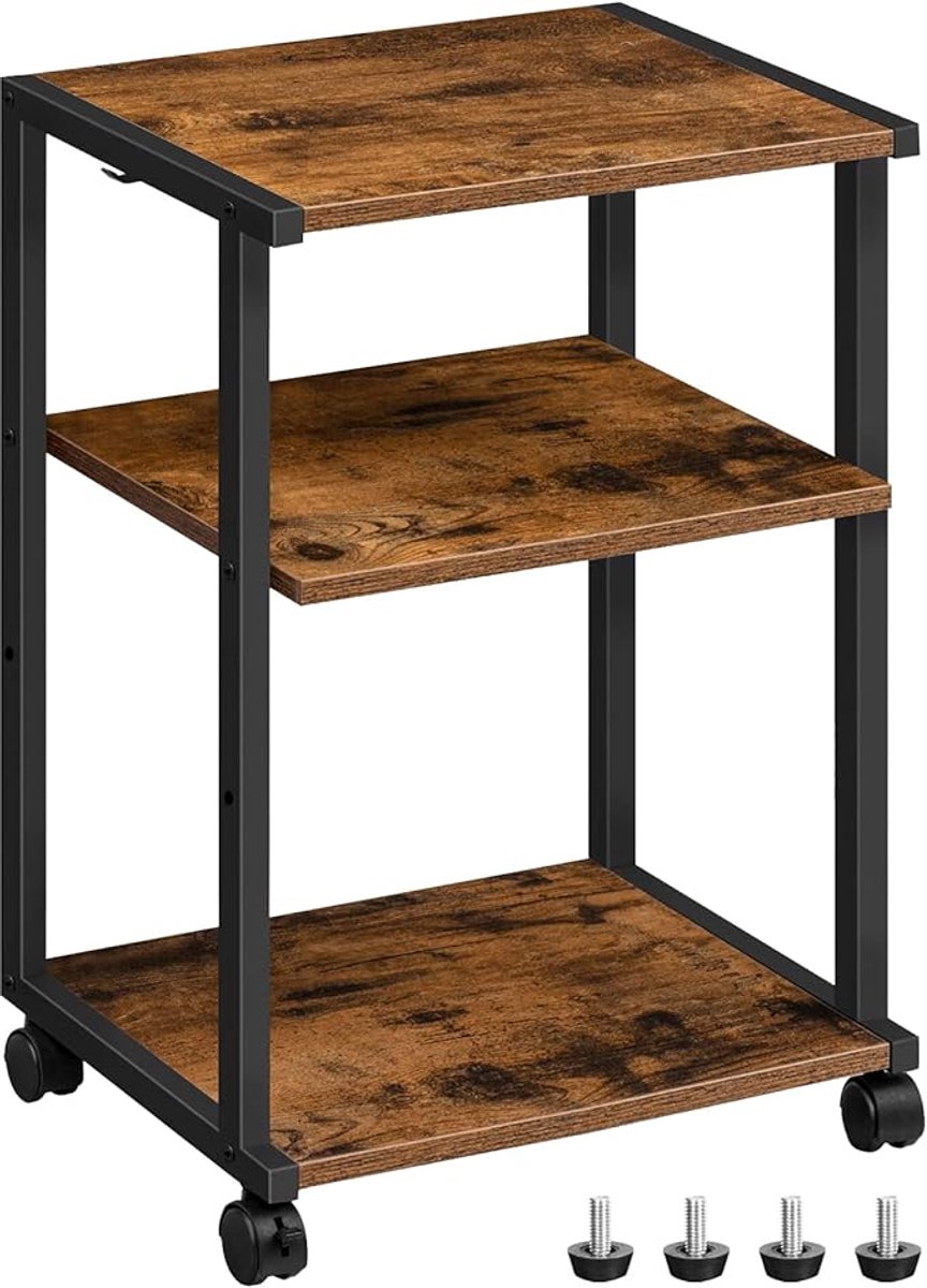 Printertafel - Stevig en Ruimtebesparend - Ideaal voor Thuis en Kantoor - Met Opbergruimte en Wielen - Organiseer je Werkplek Efficiënt - Praktisch en Functioneel Design