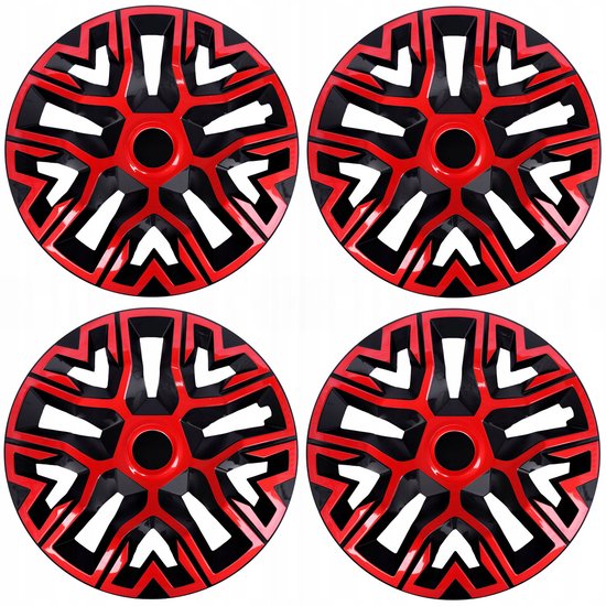 Enjoliveurs universels NRM The Best Bicolor rouge/noir 16'' - 4 pièces