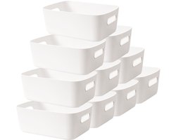 Unyqoos ® Ruime Set van 10 Kunststof Opbergmanden voor Diverse Toepassingen en Organisatieoplossingen