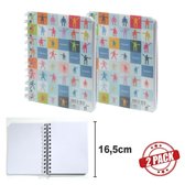 7119 - 2 stuks notitieboekjes Twins Medium