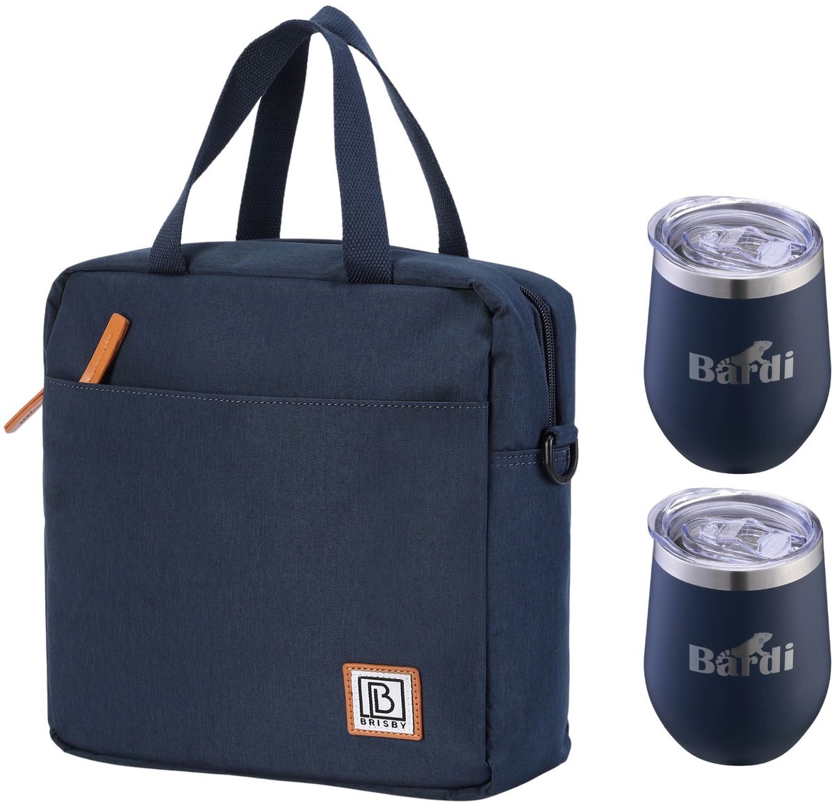 Brisby 7L Koeltas Lunchtas Blauw + 2 Brisby Thermosbekers Blauw – Complete Lunch-set voor Onderweg!