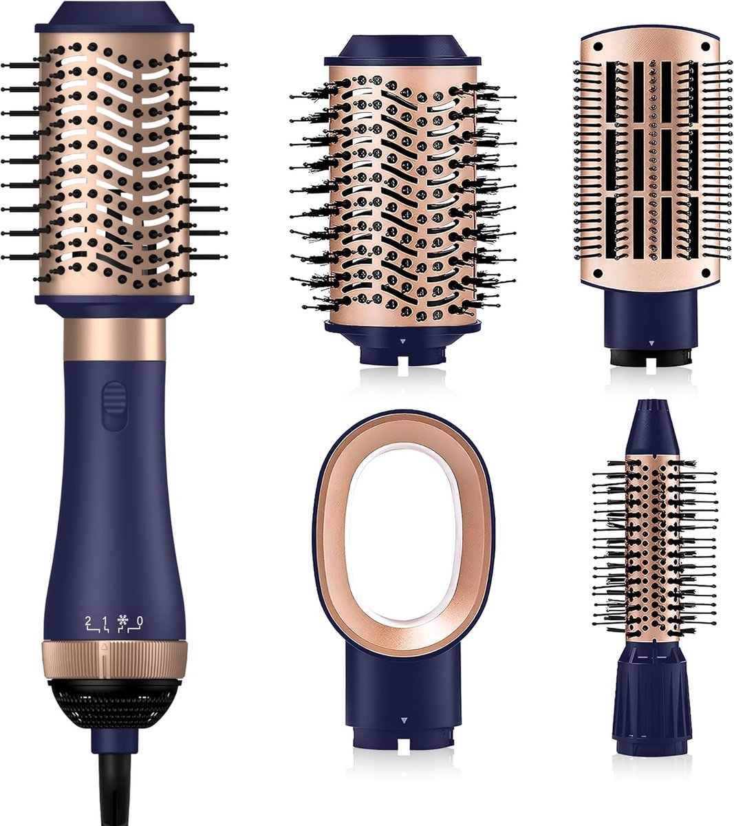4-in-1 Haarstyler met 1000 W Föhn, Krultang en Borstel voor Alle Haartypes