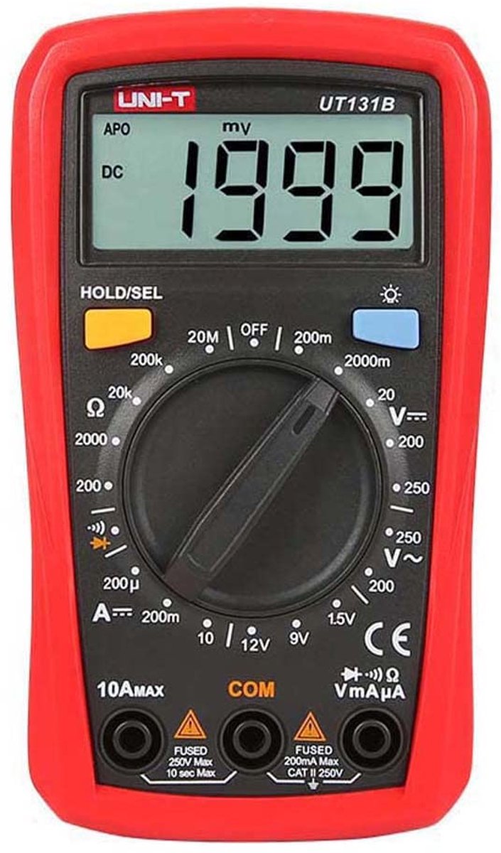 Digitale Multimeter met AC/DC Spanningsmeter, Weerstandscapaciteit, NCV-test en Temperatuurmeting