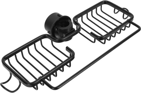 Foto: Hangende kraanhouder kraanhangmand aluminium gootsteenorganizer snelle afvoer tidy kitchen zwart 1stuks 