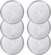 Reservefilterzeef, herbruikbare roestvrijstalen stoffilter voor universeel 1000 ml, 8 kopjes French Press koffiezetapparaat, 6 stuks