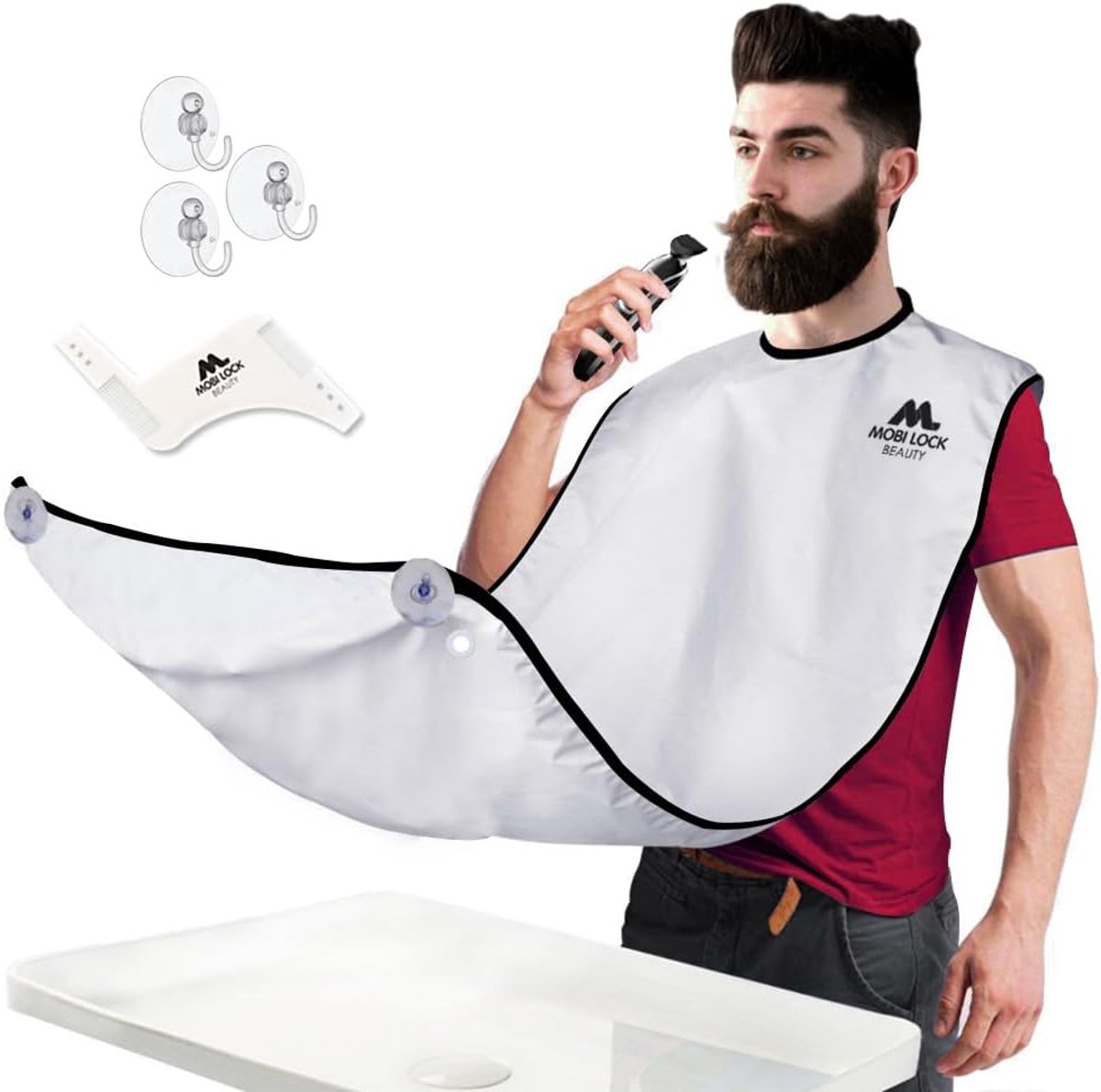 Scheerhaarvanger Slabbetje - Baard Trimschort & Scheercape voor Perfecte Verzorging