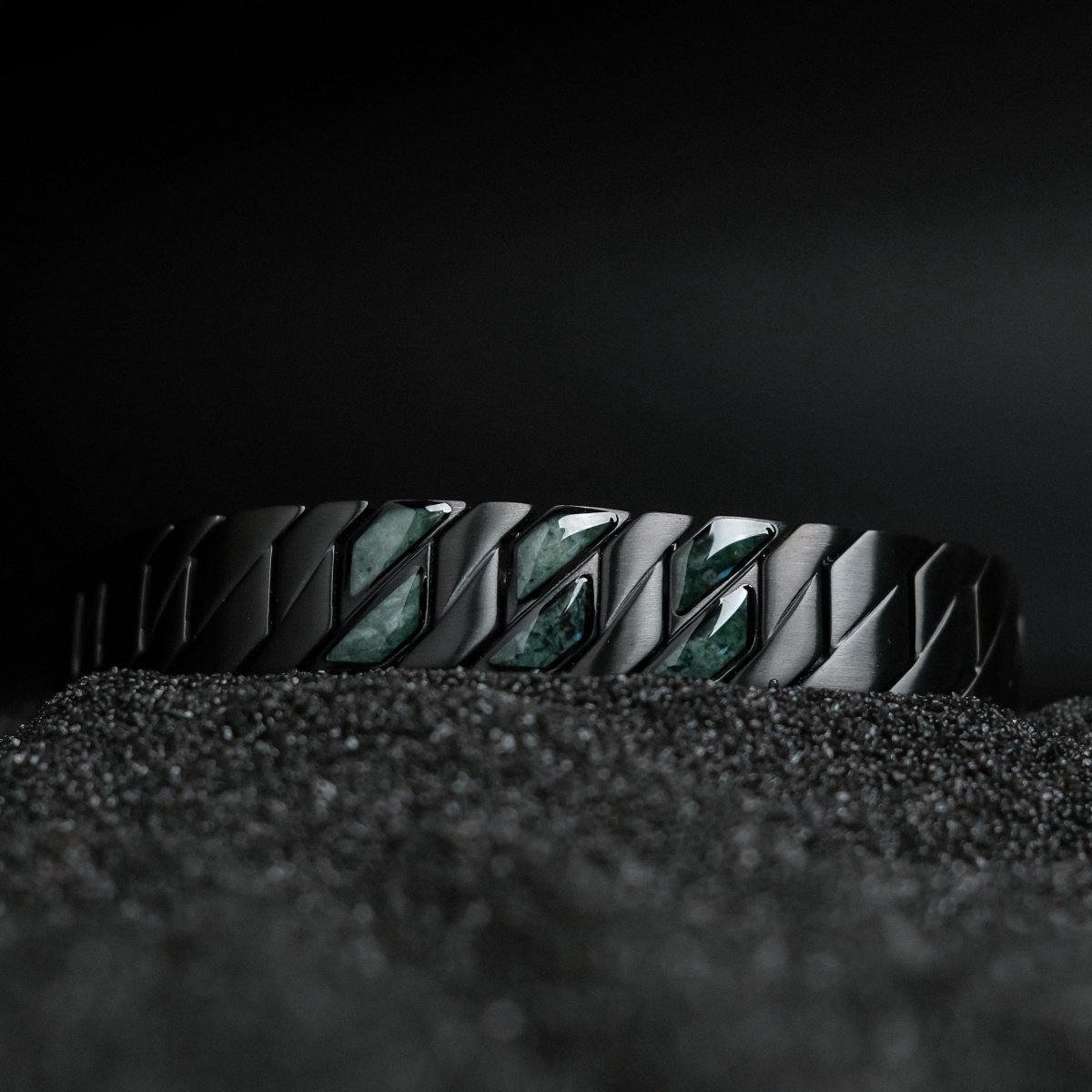 Holzkern armband Bariton (Marmer-Zwart)