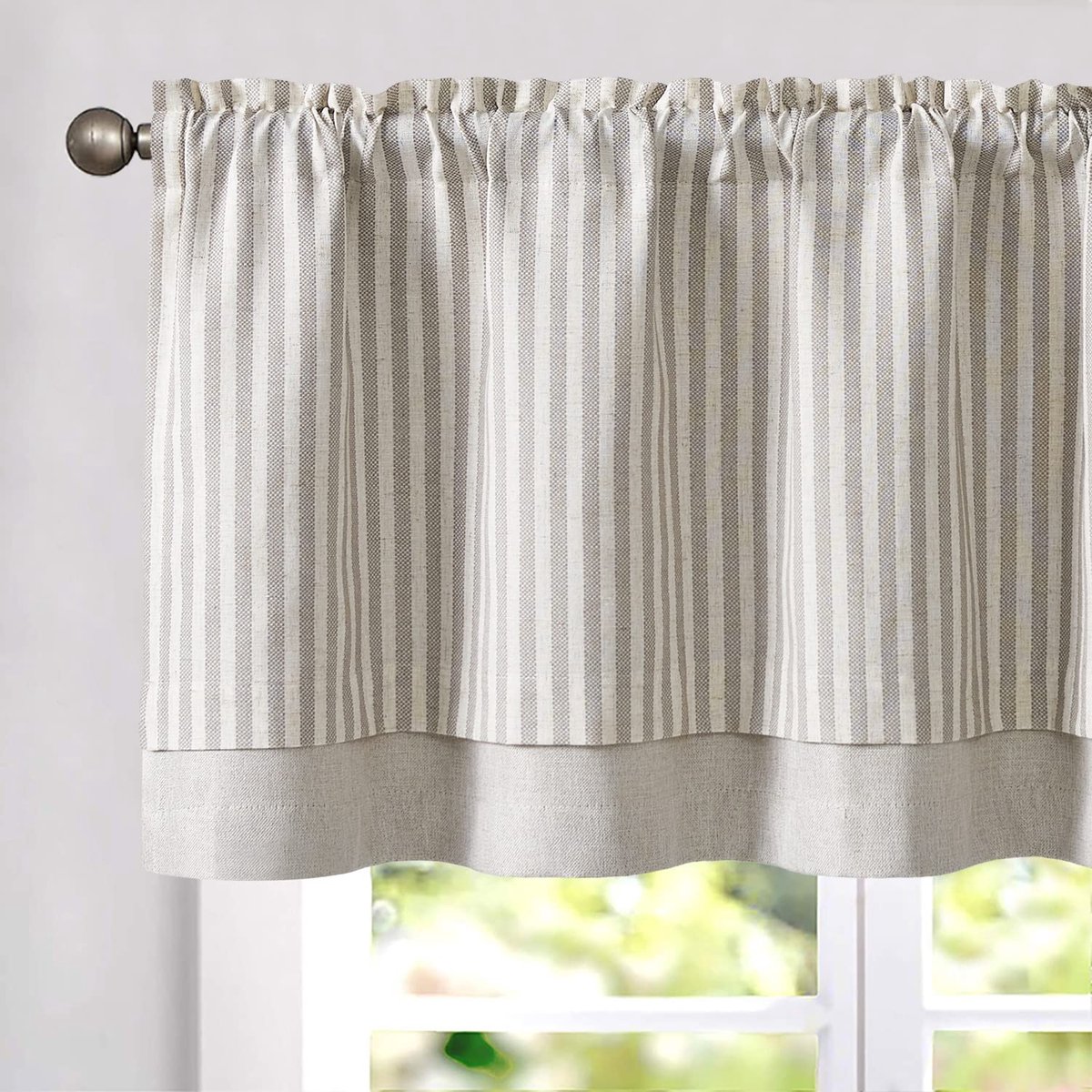 Unyqoos ® Stijlvolle Dubbellaagse Linnen Vitrage Gordijnen voor Keuken en Eetkamer, Verduisterend en Modern Design grijs