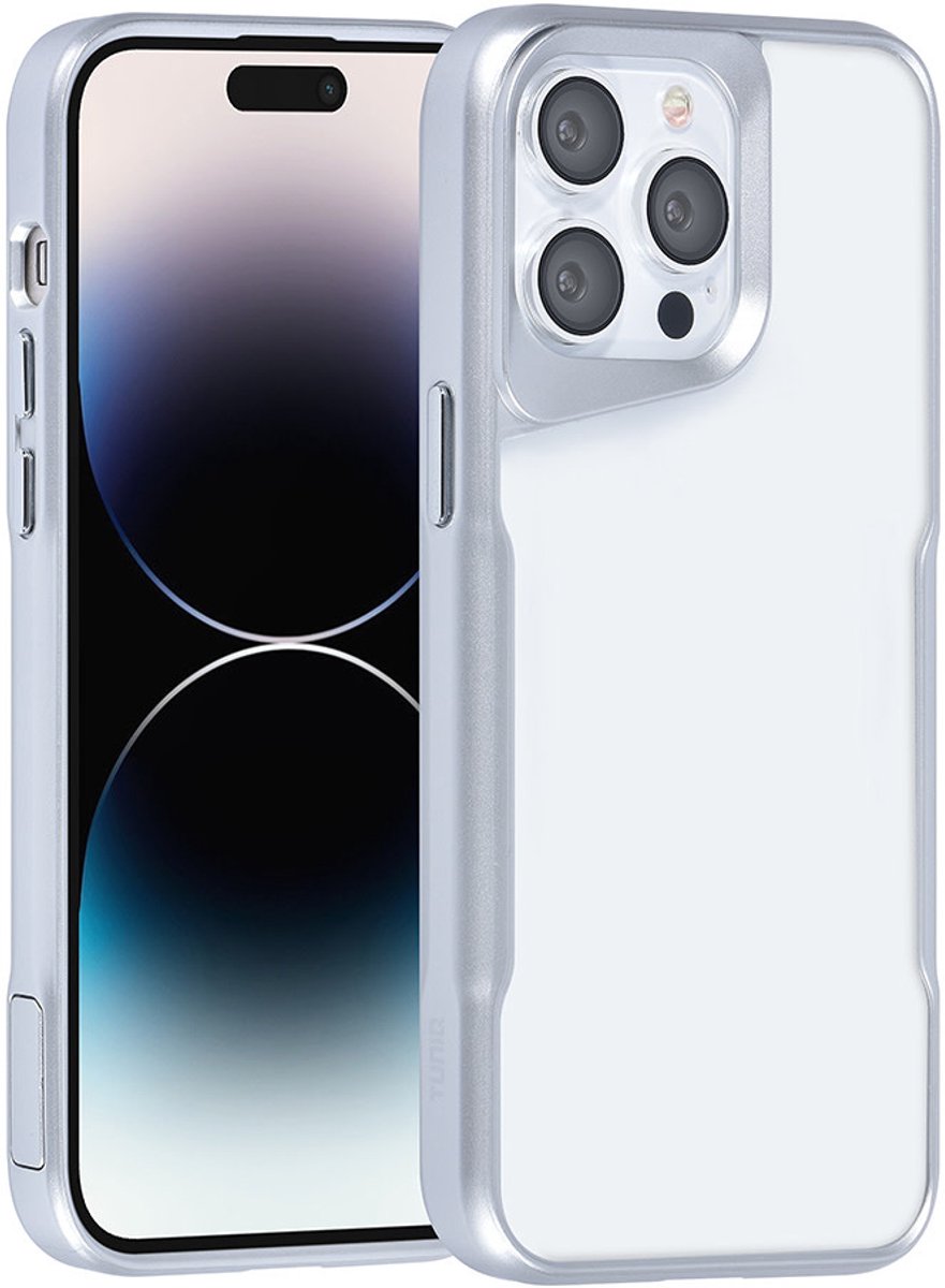 TUNIQ telefoonhoesje voor Apple iPhone 14 Pro Max - Siliconen backcover - Zilver