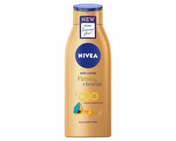 NIVEA Q10 Firming + Bronze Bodylotion Bruiner - Stevigere Huid en Natuurlijk Gebruinde Look - Hydraterende Lotion - Snelbruiner - Bruinen zonder Zon - Zelfbruiner Lichaam - 400 ml