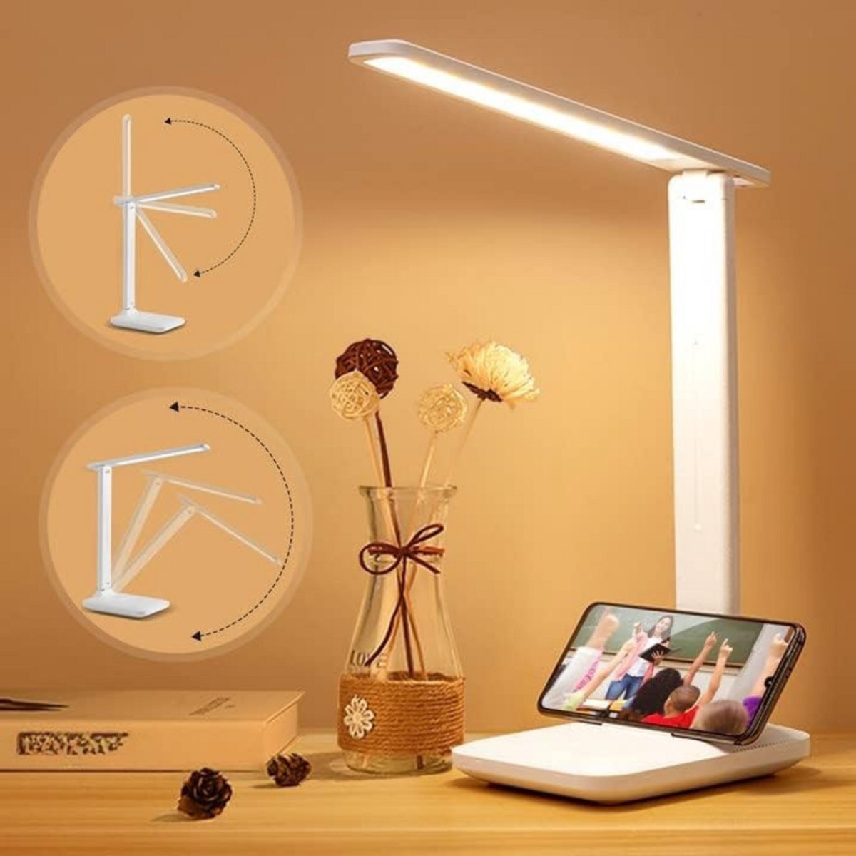 Zylo® Bureaulamp Kinderkamer - Tafellamp Kinderkamer - Voor Jongens en Meisjes - Wit - 14cm x 25cm x 28cm