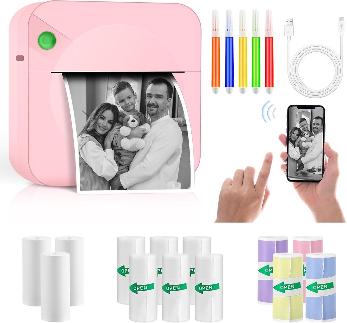 Draagbare Mini Fotoprinter met Bluetooth - Thermische Printer voor Smartphone