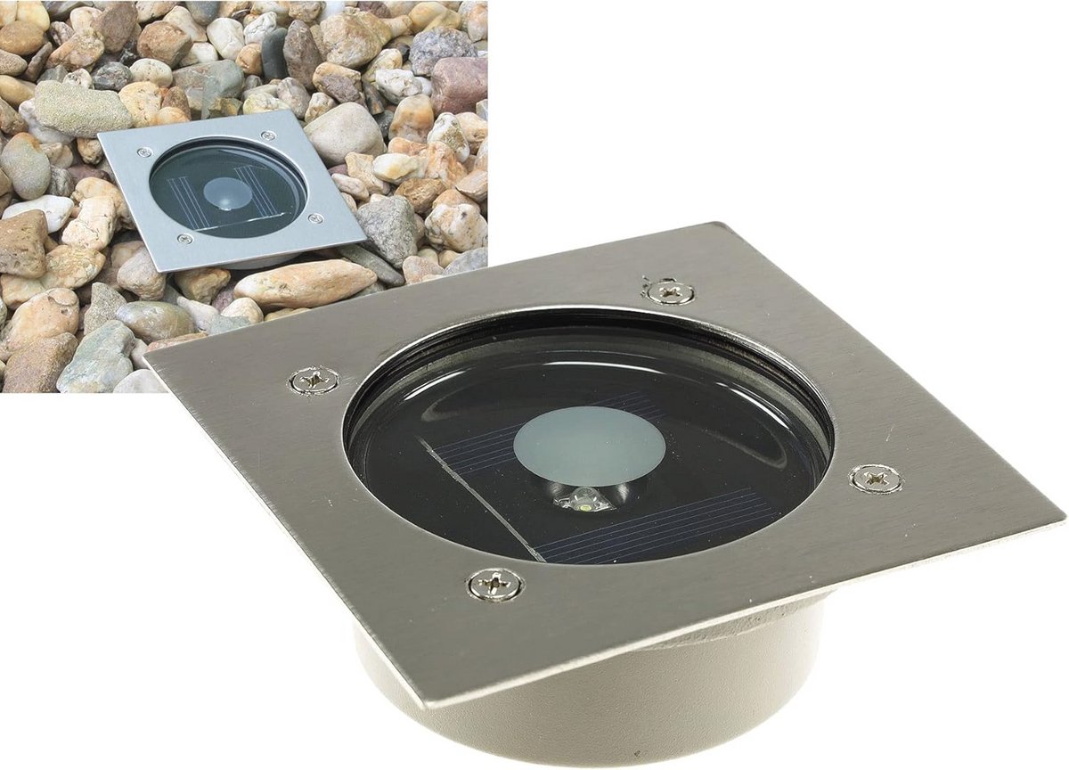 Vierkante Solar LED Vloerspot voor Tuin en Terras - Onderhoudsvriendelijk met Schemeringssensor