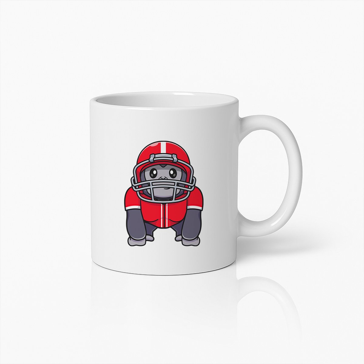 Schattige Baby Gorilla in Football Outfit Mok – Leuk Sportfan Koffiekopje