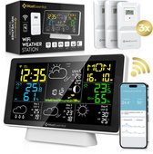 Bol.com MostEssential Weerstation Wifi Edition - Draadloos Weerstation met Buitensensor - Hygrometer - Binnen en Buiten - 150 Me... aanbieding