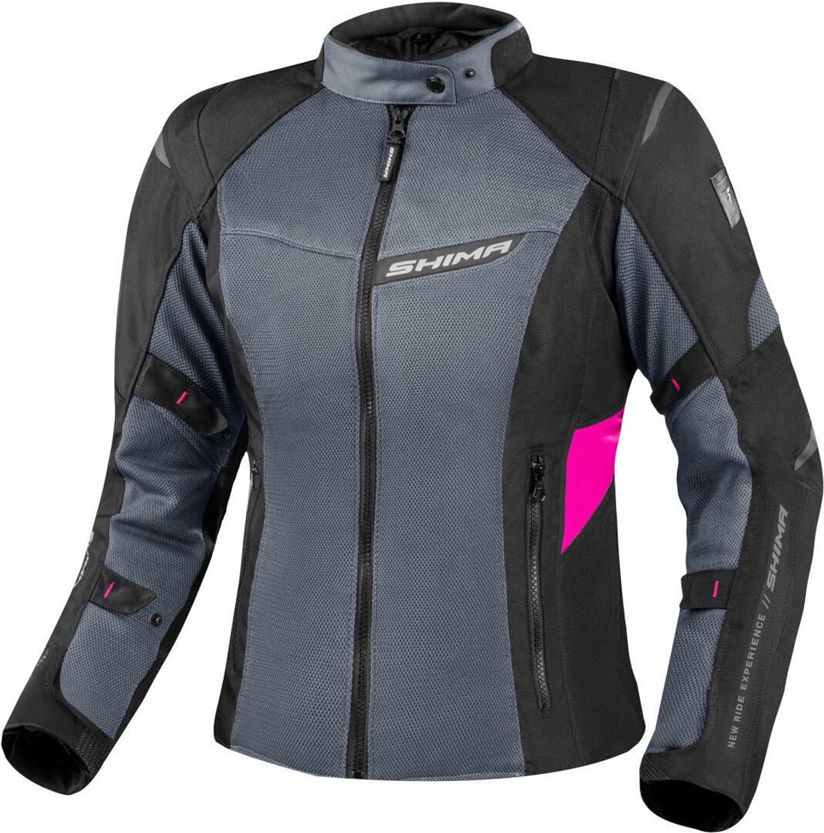 SHIMA Rush 2.0 Vented Waterproof Dames Zwart Grijs Roze Textiele Motorjas - Jas