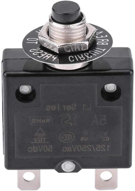 18A Manual Reset Thermal Circuit Breaker – Overload Protector For 5A–30A Options, DC 50V / AC 125-250V