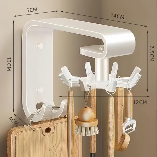 DOWAN Gebruiksvoorwerphouder, 360° draaibare extra grote kookgereedschaphouder, 19,3 cm keramisch keukengerei houder voor aanrecht, gebruiksvoorwerp voor keukendecoratie, gebruiksvoorwerp caddy