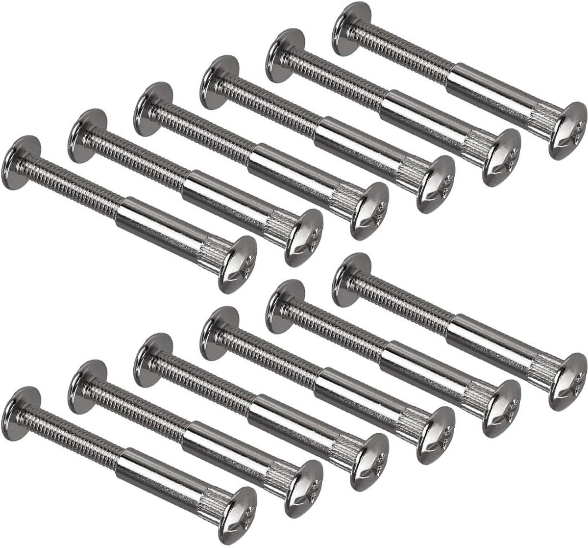 Image of 12 hulsschroeven M6 - verbindingsschroeven voor houten planken kasten en meubelframes | plaatverbindingen