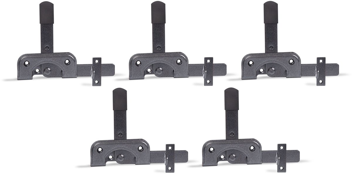 Alberts 822606 DURAVIS® tuinpoortval, speciaal voor smalle houten frames, zwart diamant duplex gecoat, plaat 120 x 50 mm, set van 5