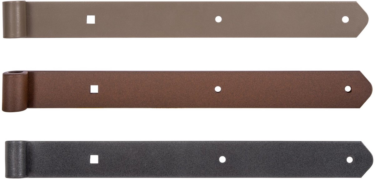 Alberts 821302 DURAVIS® rechte duimheng met afgerond uiteinde, parelbeige duplex gecoat RAL 1035, rol-Ø 13 mm, afmetingen 400 x 40 mm, set van 4