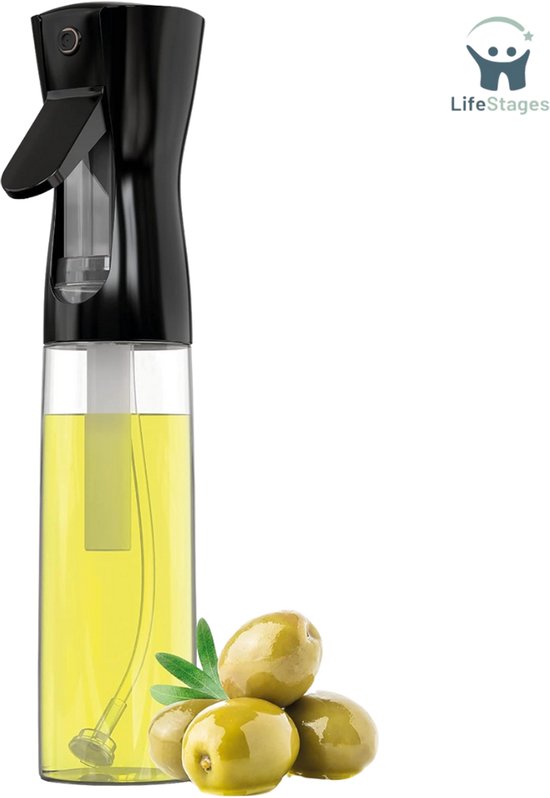 Pulvérisateur Réutilisable 300 Ml Pour Huile D'olive Et Vinaigre - Noir, Acier Inox Et Plastique
