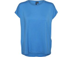 Vero Moda T-shirt Vmava Plain Ss Top Ga Jrs Noos 10284468 Ibiza Blue Dames Maat - M