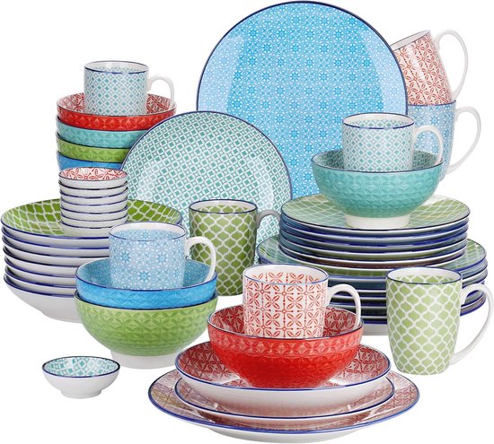 36-delig Italiaans servies in wit met roze bestellen