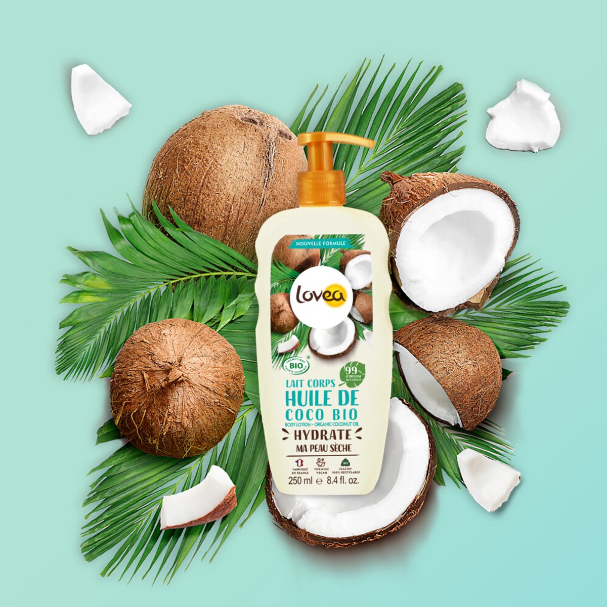 Goedkoopste 2x Lovea Biologische Bodylotion Kokos 250 ml