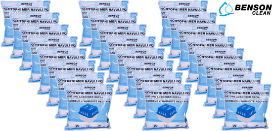 Recharges pour déshumidificateur Benson Clean (24 pièces) - Sacs déshumidificateurs d'origine - Déshumidificateur d'air - Pour Camper, bateau, Garage