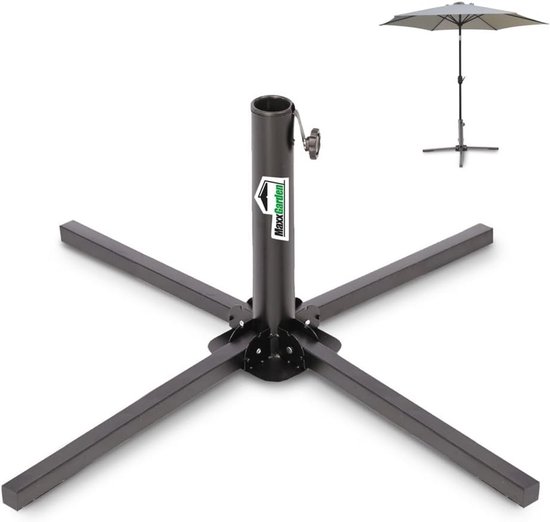Opvouwbare Verstelbare Parasol Standaard - Draagbare Ijzeren Parasol Voet voor Tuin en Camping