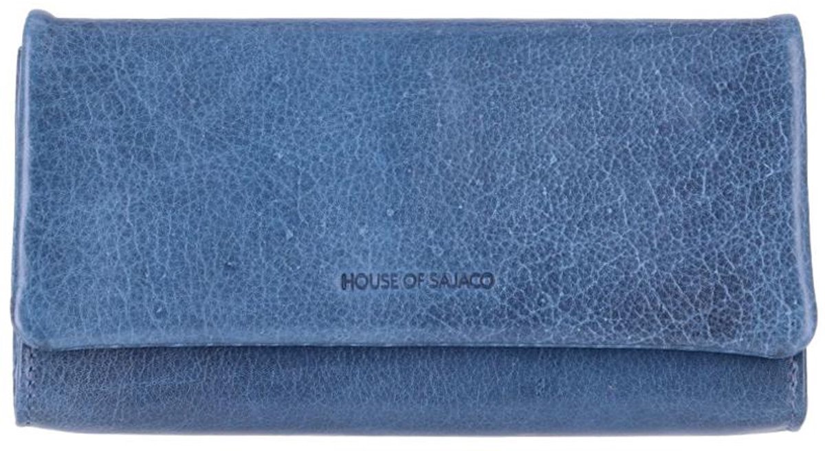 House of Sajaco Portemonnee / Portefeuille Dames - Ritsportemonnee - Leer - House of Sajaco - Blauw