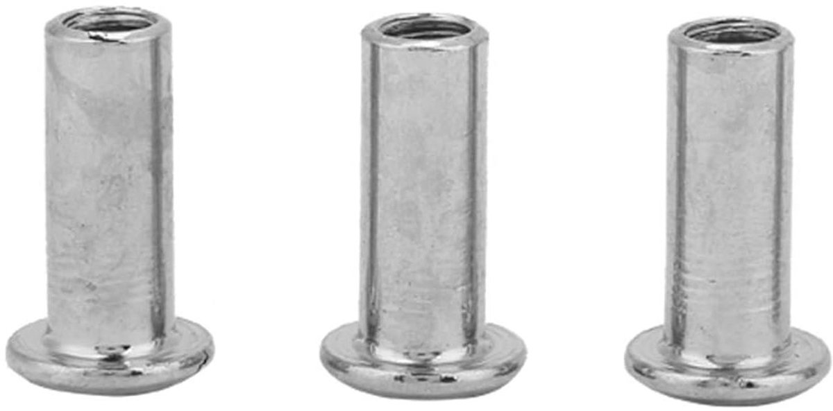 Dailygoods- Zeskantmoer Platte Moeren - M6/M8 - Geplateerd Nikkel - 30/50 Stuks - Voor Meubels - Gewicht 201g/275g