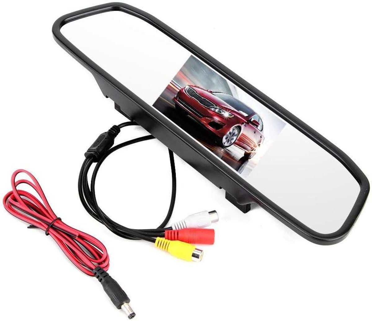 Achteruitkijkspiegelmonitor 43 inch HD TFT-LCD-scherm met 2 kanalen video-ingang voor auto