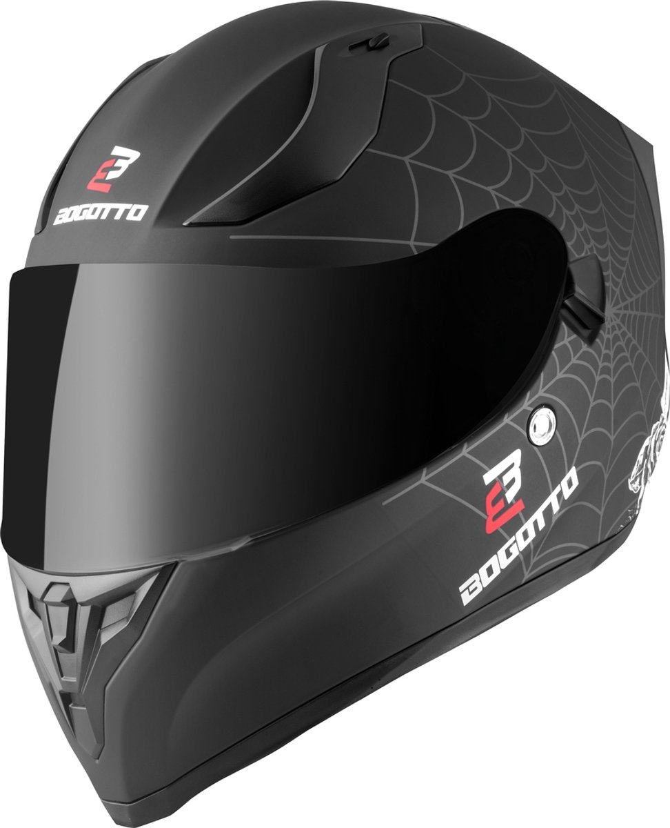 Bogotto H128 Grim Evo Zwart Wit Integraalhelm - Maat L - Helm
