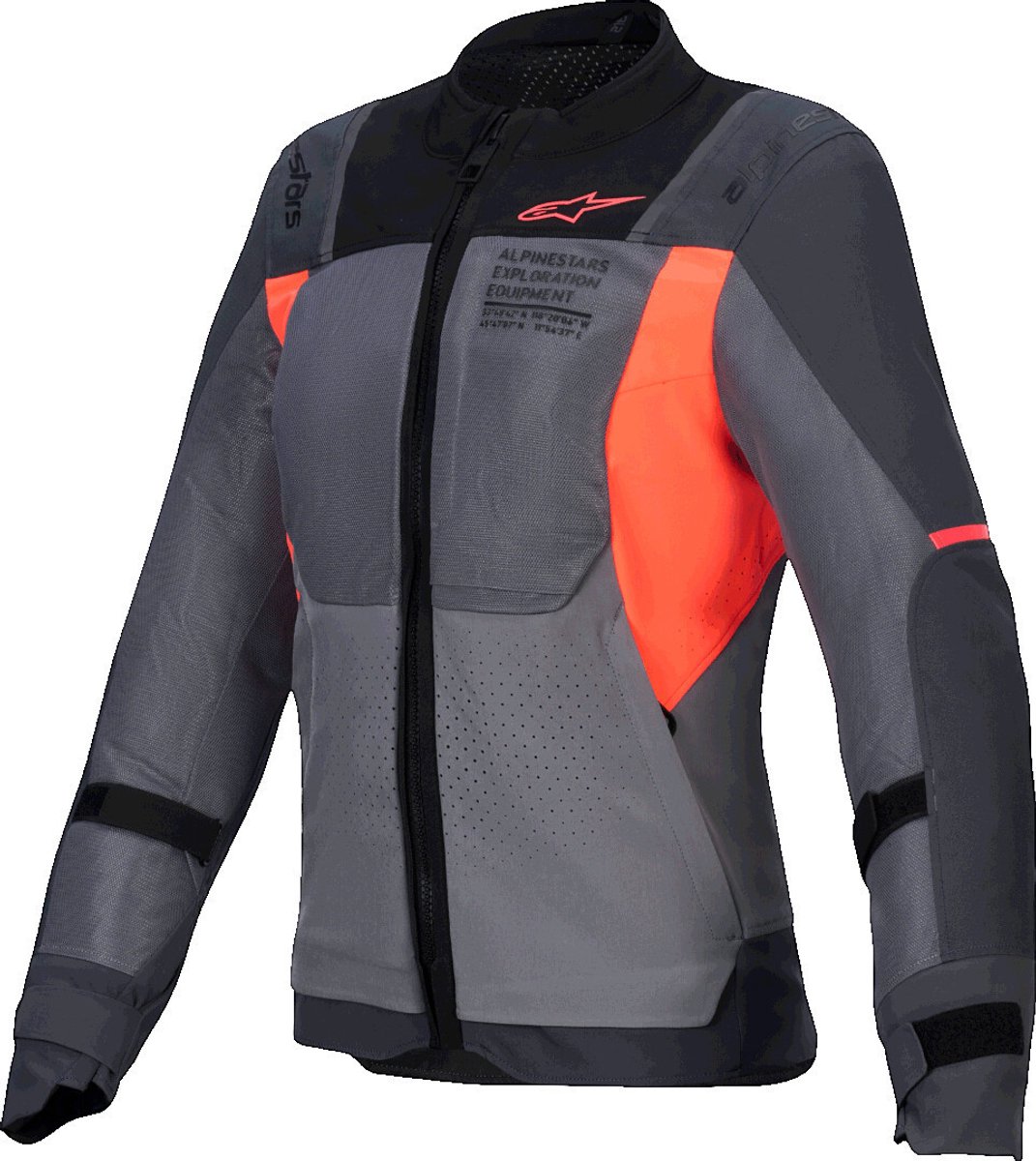 Alpinestars Stella ST-2 Air Deep Grijs Donkergrijs Fluo Coral Dames Motorjas - Jas