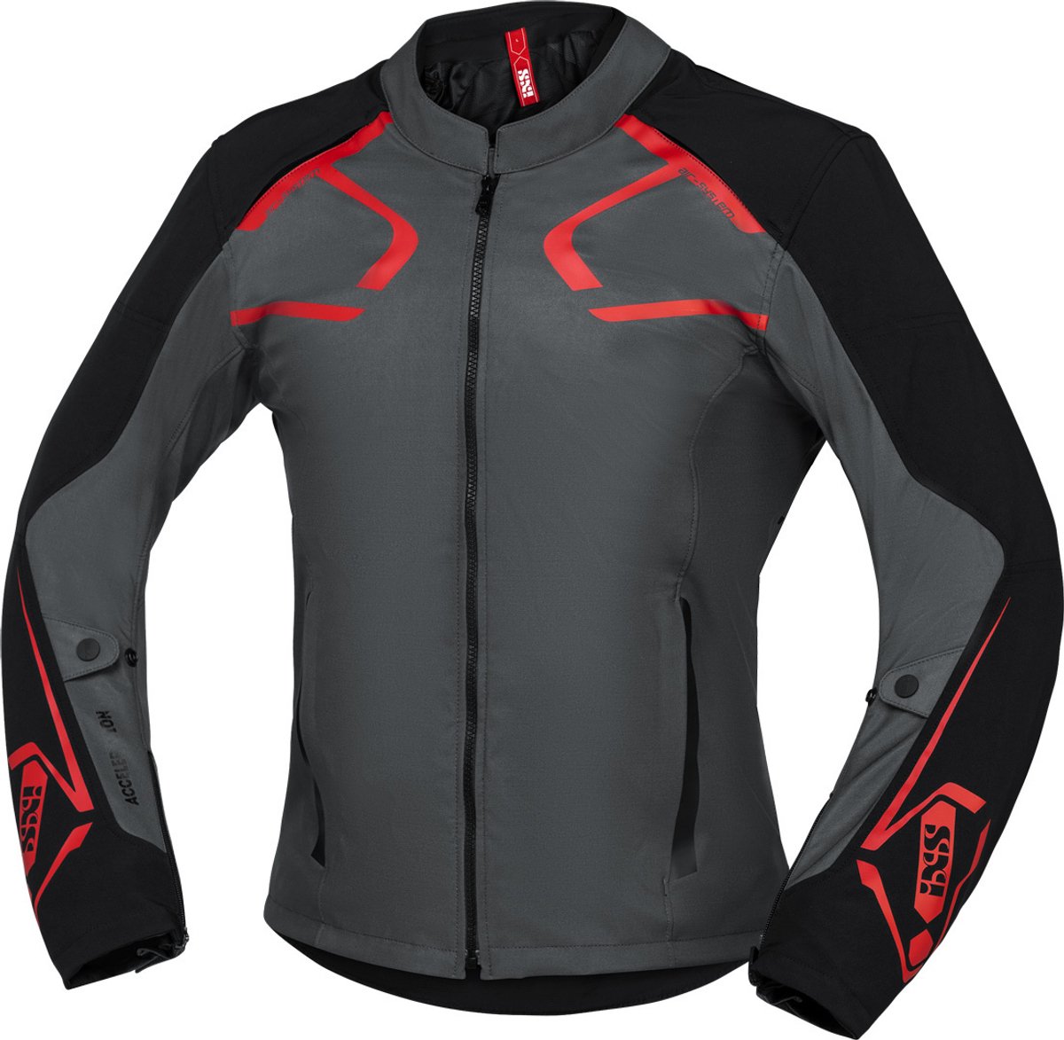 IXS Moto Dynamic Grijs Rood Textiele Motorjas - Jas