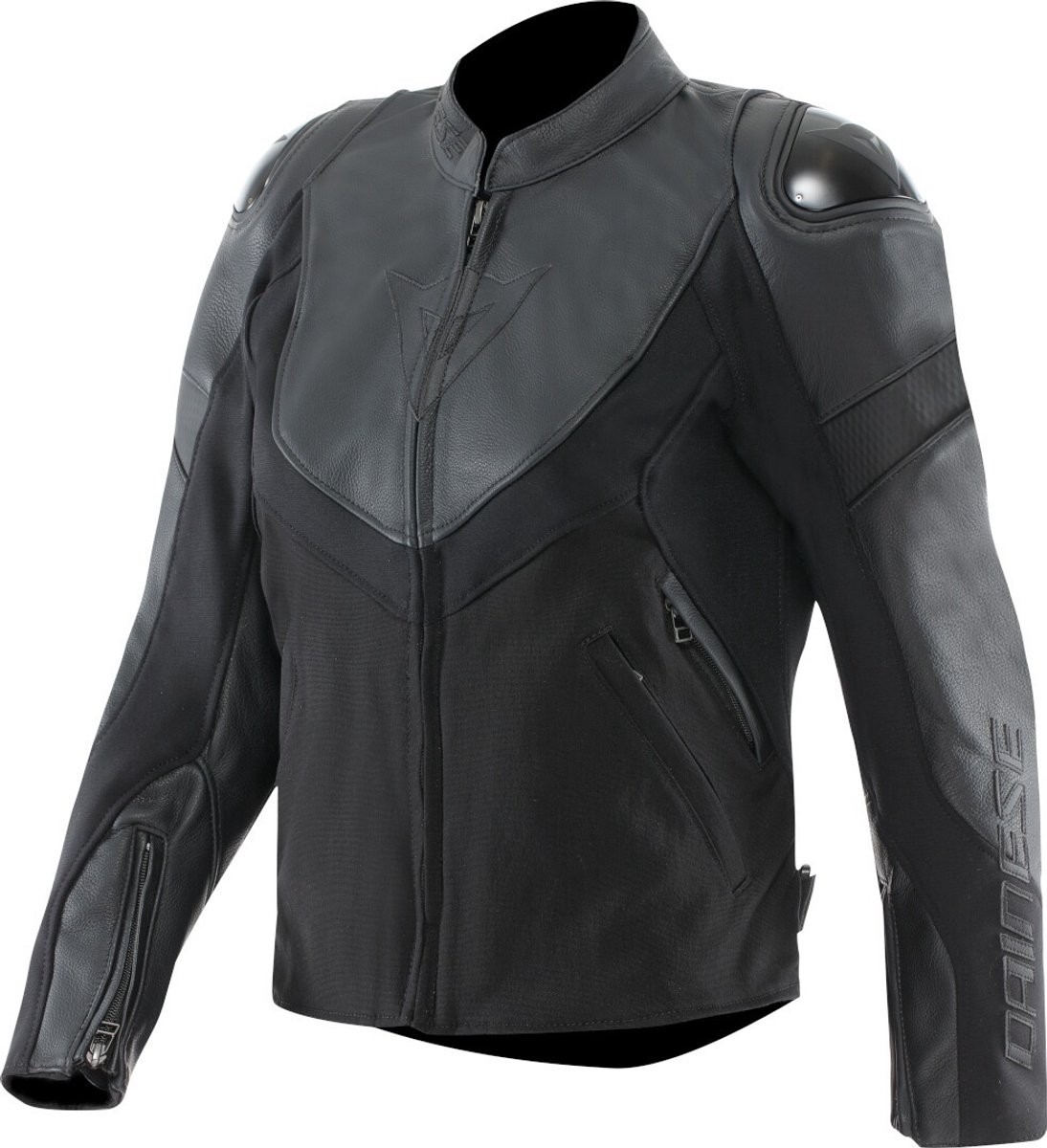 Dainese Iperattiva Dames Zwart Leren / Textiele Motorjas - Jas