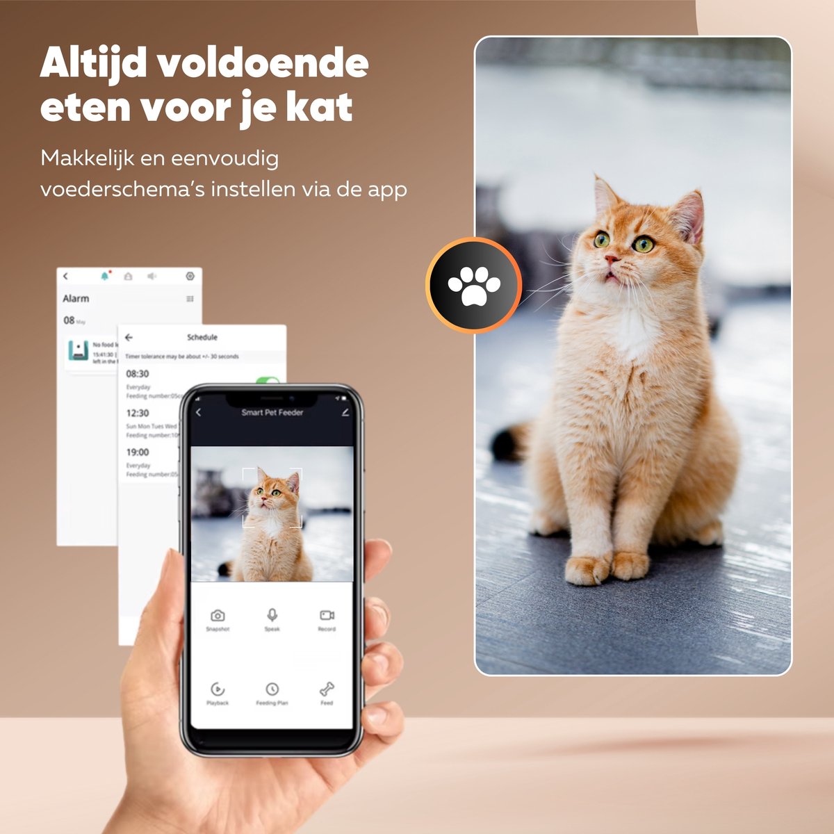 Pitt & Co Automatische Voerbak 4L Zwart RVS met Camera - afbeelding 3