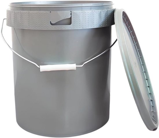 Zwarte UV bestendige bewaaremmer met deksel 5 liter