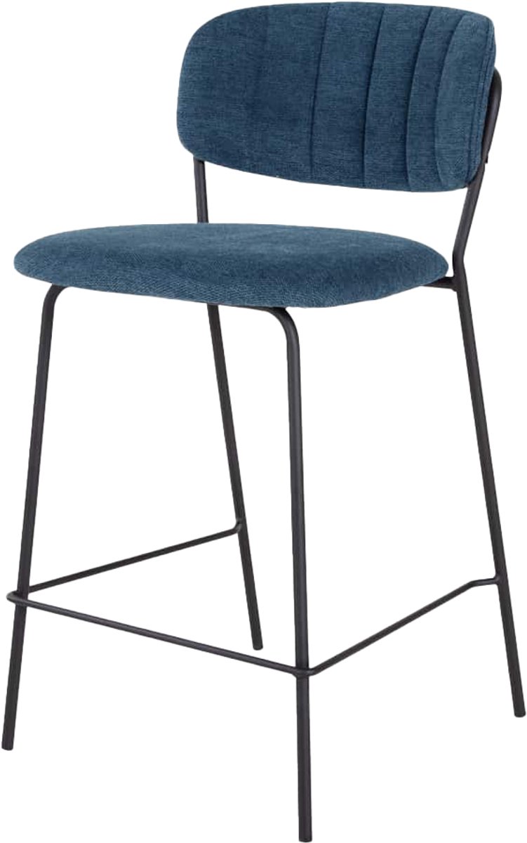 Artichok Levi barkruk blauw - 65 cm - kookeiland - keuken - rugleuning