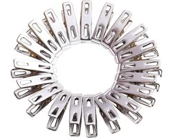 20 stuks - roestvrijstalen clips - huishoudwasknijpers, kleine clips voor het drogen van dekbedden - functionele en praktische clips - roestvrijstalen wasknijpers voor het drogen van sokken, ophangclips, wasknijpers voor zwaar gebruik, metalen clips