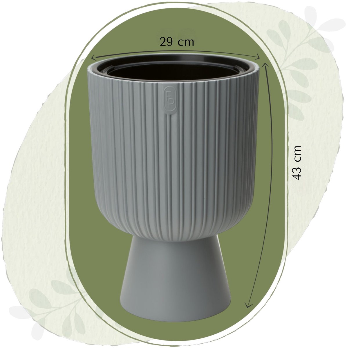 Keli Mika 30 Pot op Voet - Platina - 43cm Hoog